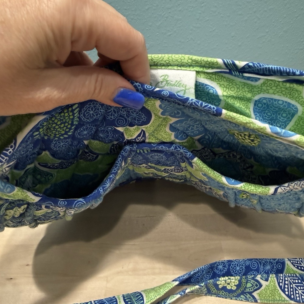 Vera Bradley Rare HTF Clare Crossbody Saddle Bag in Doodle Daisy Green & Blue's - Picture 13 of 16